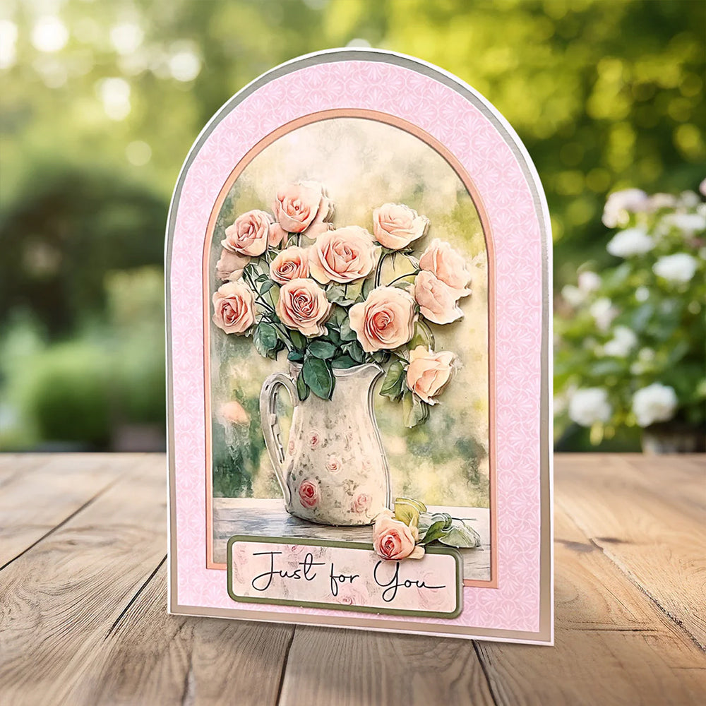 3D Push Out Sheet - Katy Sue - Jug of Roses - One Sheet