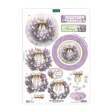 3D Push Out Sheet - Katy Sue - Lavender Wreath - One Sheet