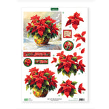 3D Push Out Sheet - Katy Sue - Potted Poinsettia - One Sheet