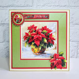 3D Push Out Sheet - Katy Sue - Potted Poinsettia - One Sheet