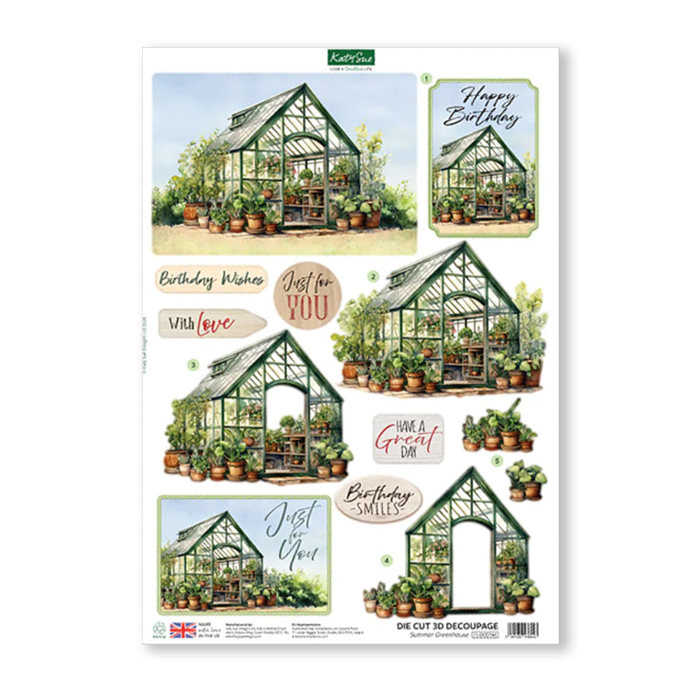3D Push Out Sheet - Katy Sue - Summer Greenhouse - One Sheet