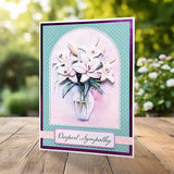 3D Push Out Sheet - Katy Sue - Vase of Lilies - One Sheet