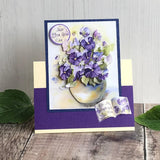 3D Push Out Sheet - Katy Sue - Vase of Pansies - One Sheet
