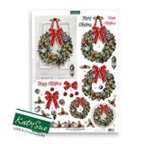 3D Push Out Sheet - Katy Sue - Christmas Wreath - One Sheet