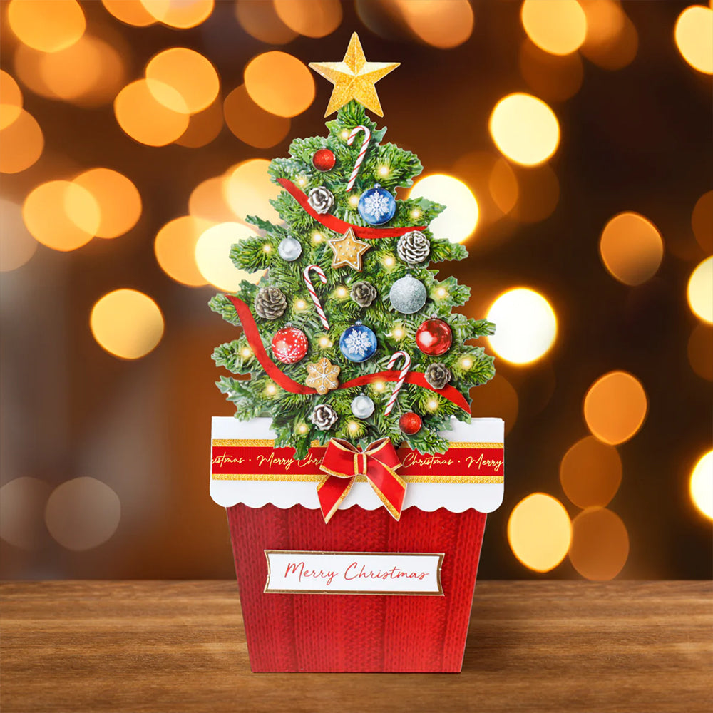 3D Push Out Sheet - Katy Sue - Poinsettia and Christmas Tree - Classic - One Sheet