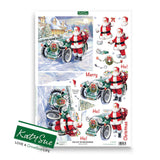 3D Push Out Sheet - Katy Sue - Santa and Green Car - One Sheet