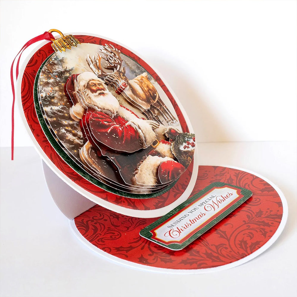 3D Push Out Sheet - Katy Sue - Christmas Bauble - Santa and Rudolph - One Sheet