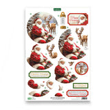 3D Push Out Sheet - Katy Sue - Christmas Bauble - Santa and Rudolph - One Sheet