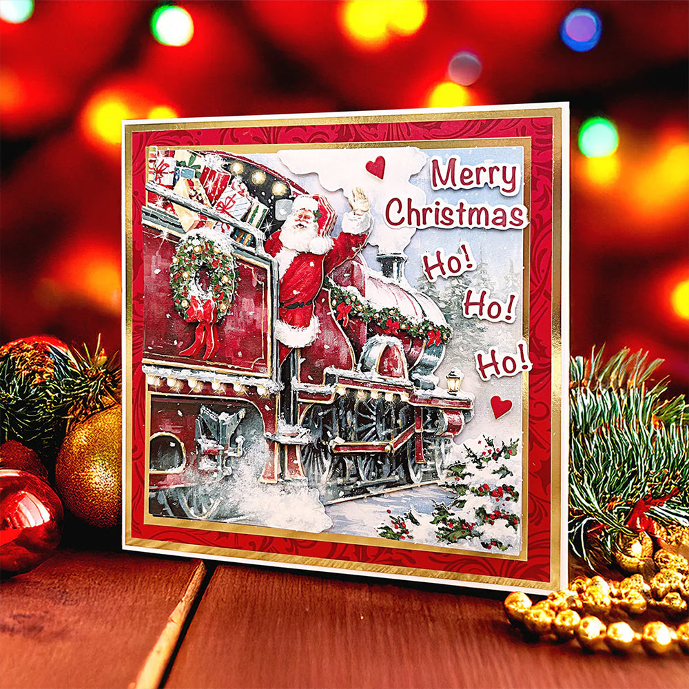 3D Push Out Sheet - Katy Sue - Santa on Train - One Sheet