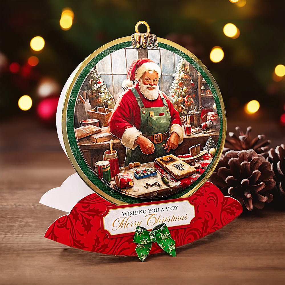 3D Push Out Sheet - Katy Sue - Christmas Bauble - Santa's Workshop - One Sheet