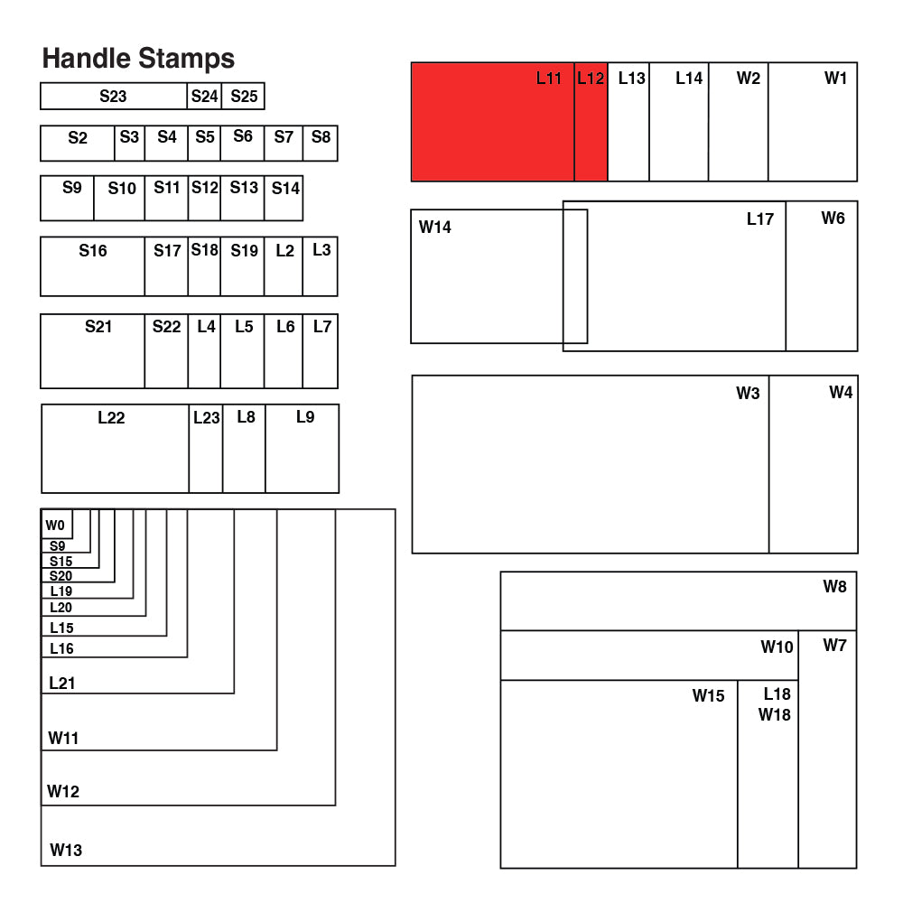 L12 Vue Stamp - Custom Handle Stamp 40 x 66mm