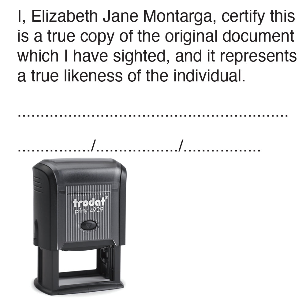 Lawyer Stamp - Certify True Likeness of 4928
