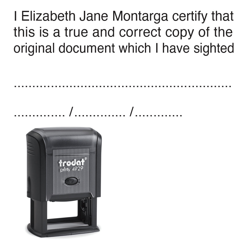 Lawyer Stamp - Certify True Copy of Document 4928