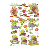 3D Push Out Sheet - Le Suh - Funny Frogs
