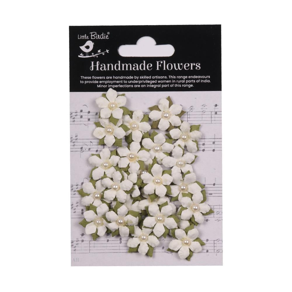 Little Birdie Elira Paper Flowers - Ivory Pearl - 24pk