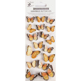 Little Birdie Handmade Stick on Embellishments - 3D Jewel Butterflies - Amber