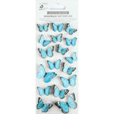 Little Birdie Handmade Stick on Embellishments - 3D Jewel Butterflies - Blue Charm