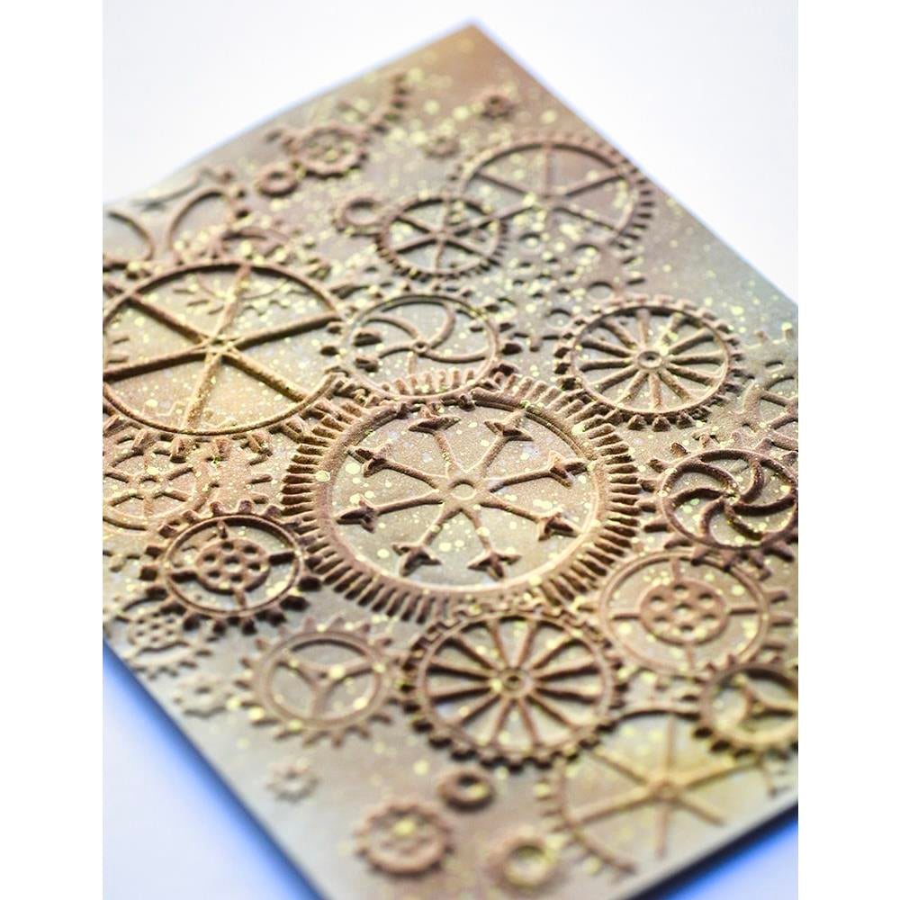 Memory Box Open Studio 3D Embossing Folder - Put it in Gear EF1018