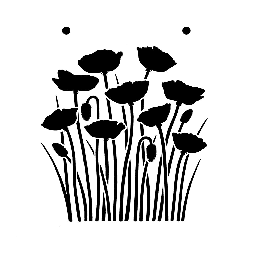 Montarga Stencil Poppies Rubber Stamps by Montarga