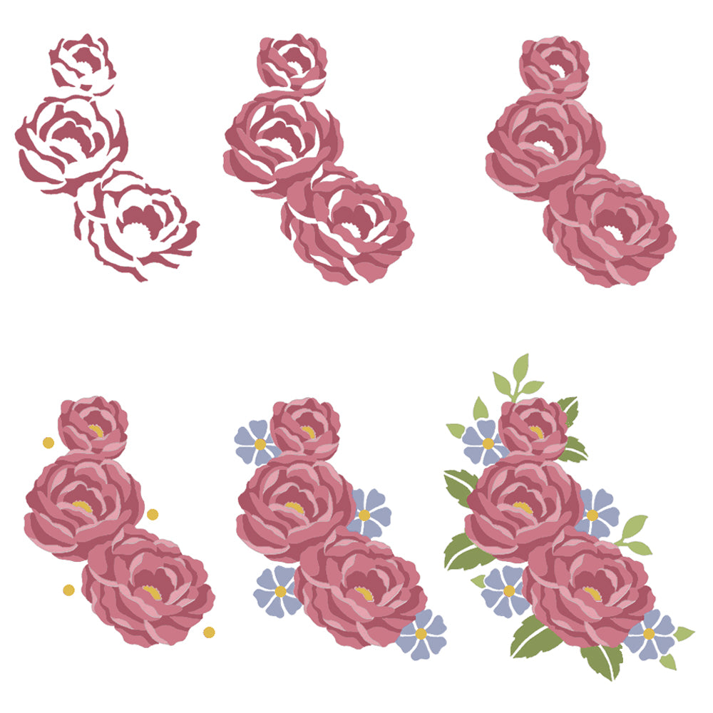 Montarga Layering Stencil - Blooming Garden