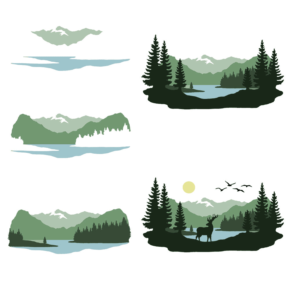 Montarga Layering Stencil - Mountain Landscape