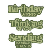 Montie's Craft Supplies Cutting Die Set - Wording Trio
