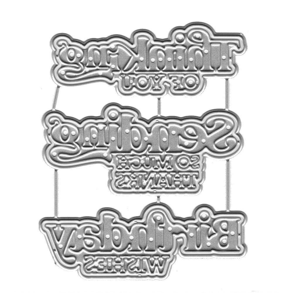 Montie's Craft Supplies Cutting Die Set - Wording Trio