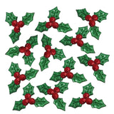 Montie's Craft Supplies Metallic Soft Holly Embellishments