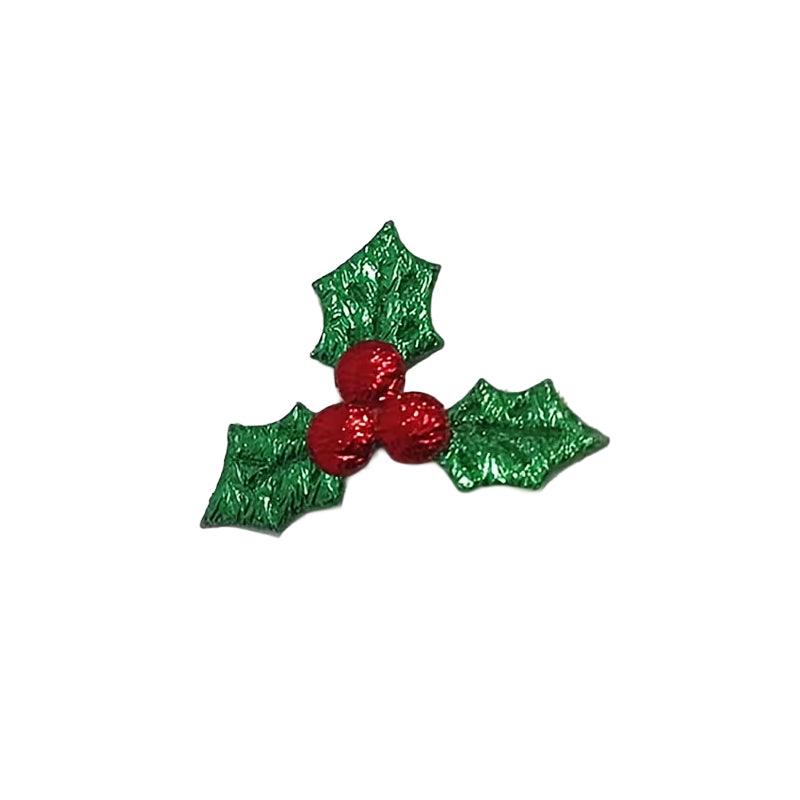 Montie's Craft Supplies Metallic Soft Holly Embellishments