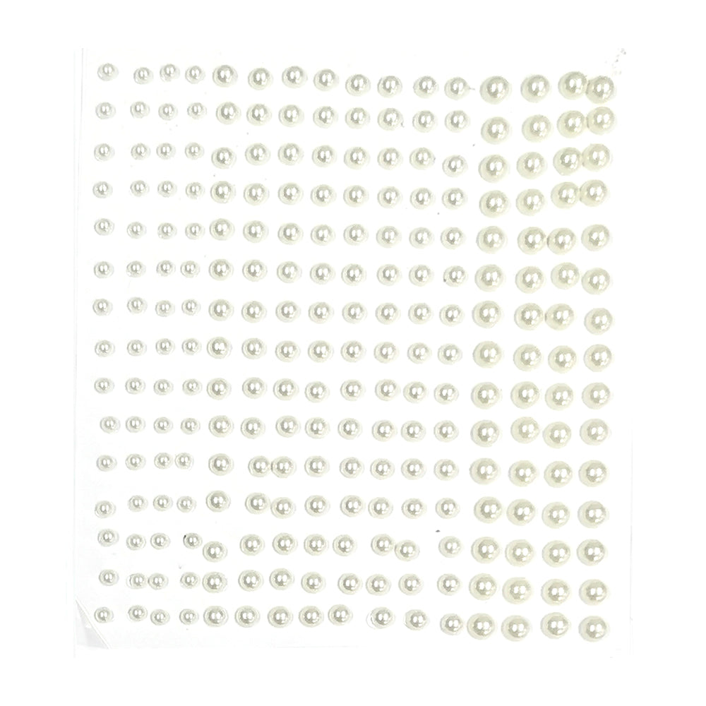 Montie's Craft Supplies - Adhesive Pearls - Cream