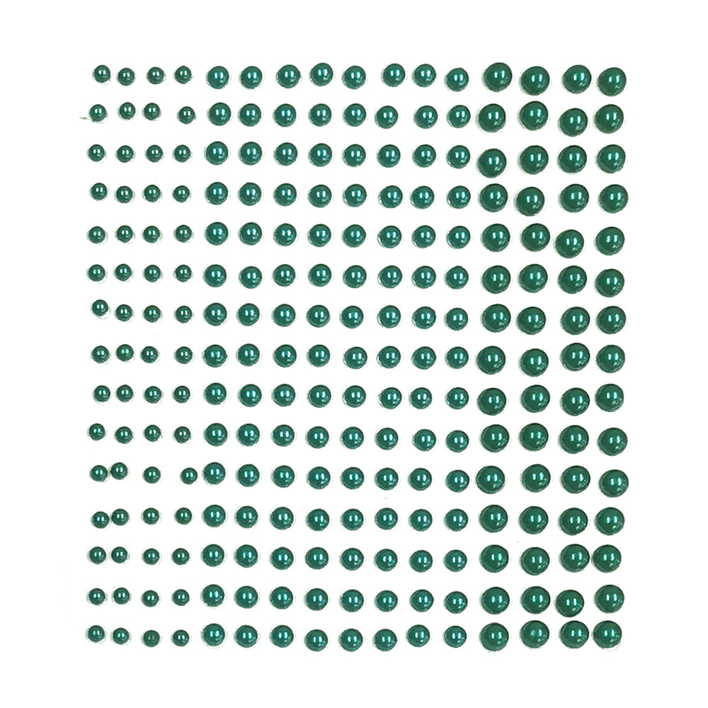 Montie's Craft Supplies - Adhesive Pearls - Dark Green