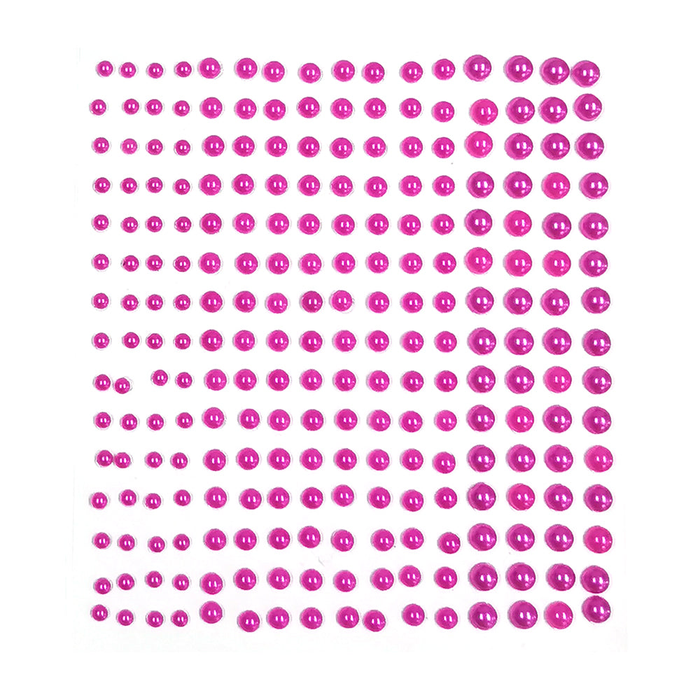 Montie's Craft Supplies - Adhesive Pearls - Fuchsia