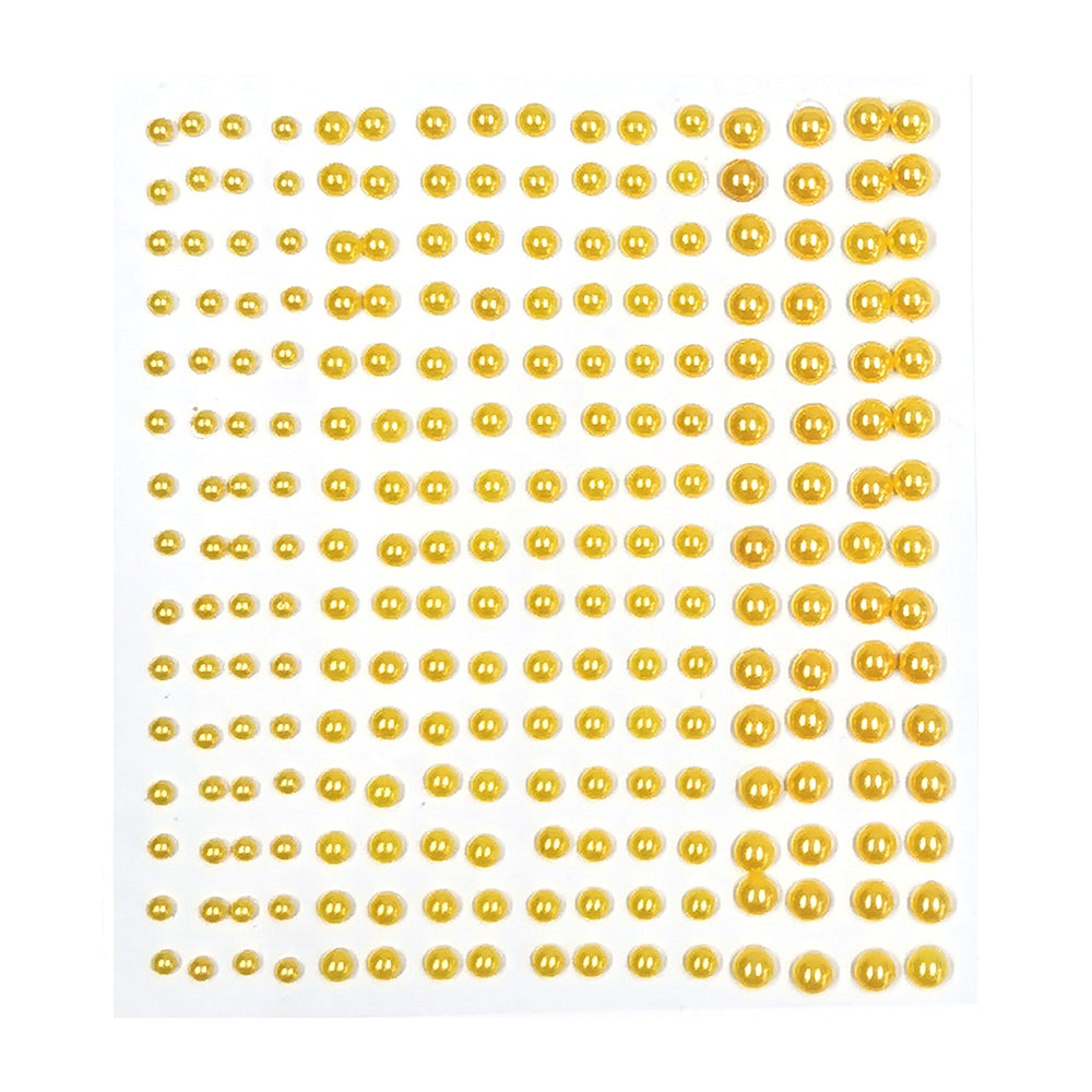 Montie's Craft Supplies - Adhesive Pearls - Yellow