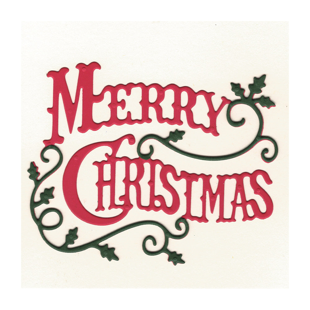 Montie's Craft Supplies Cutting Die - Decorative Merry Christmas