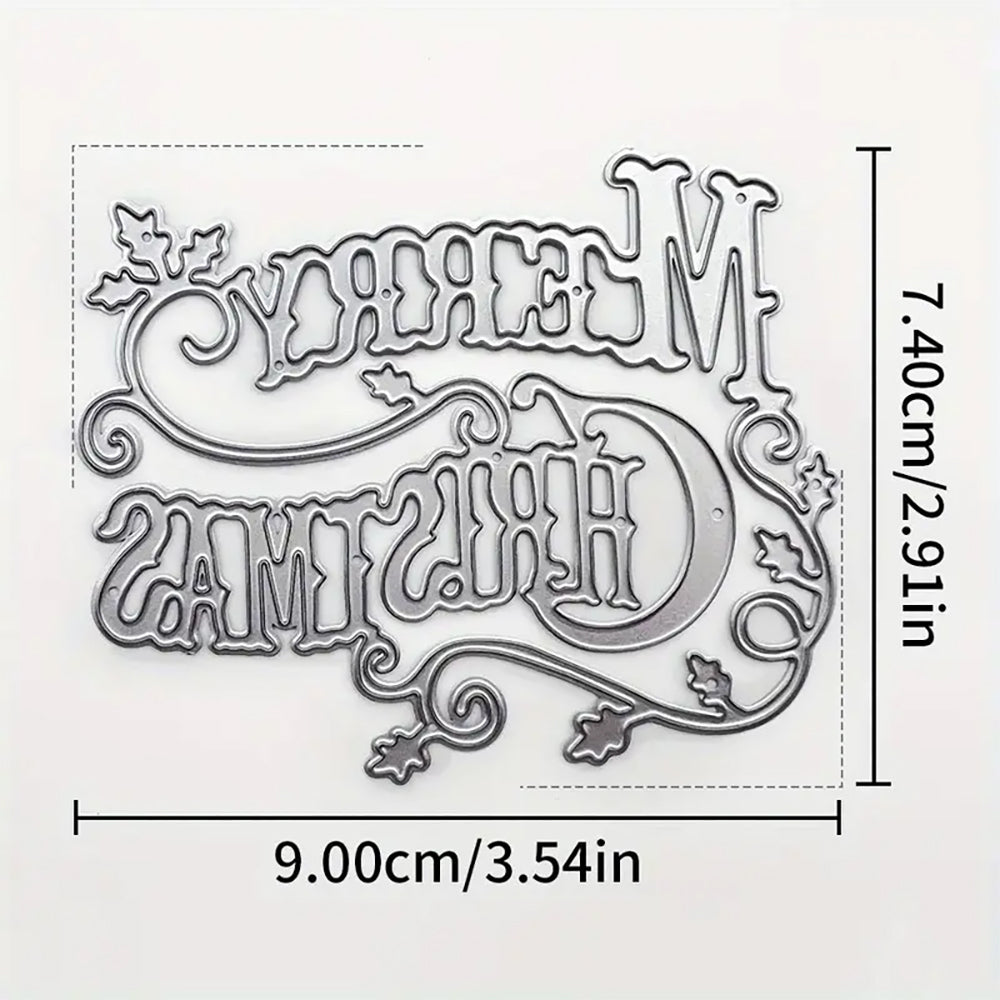 Montie's Craft Supplies Cutting Die - Decorative Merry Christmas