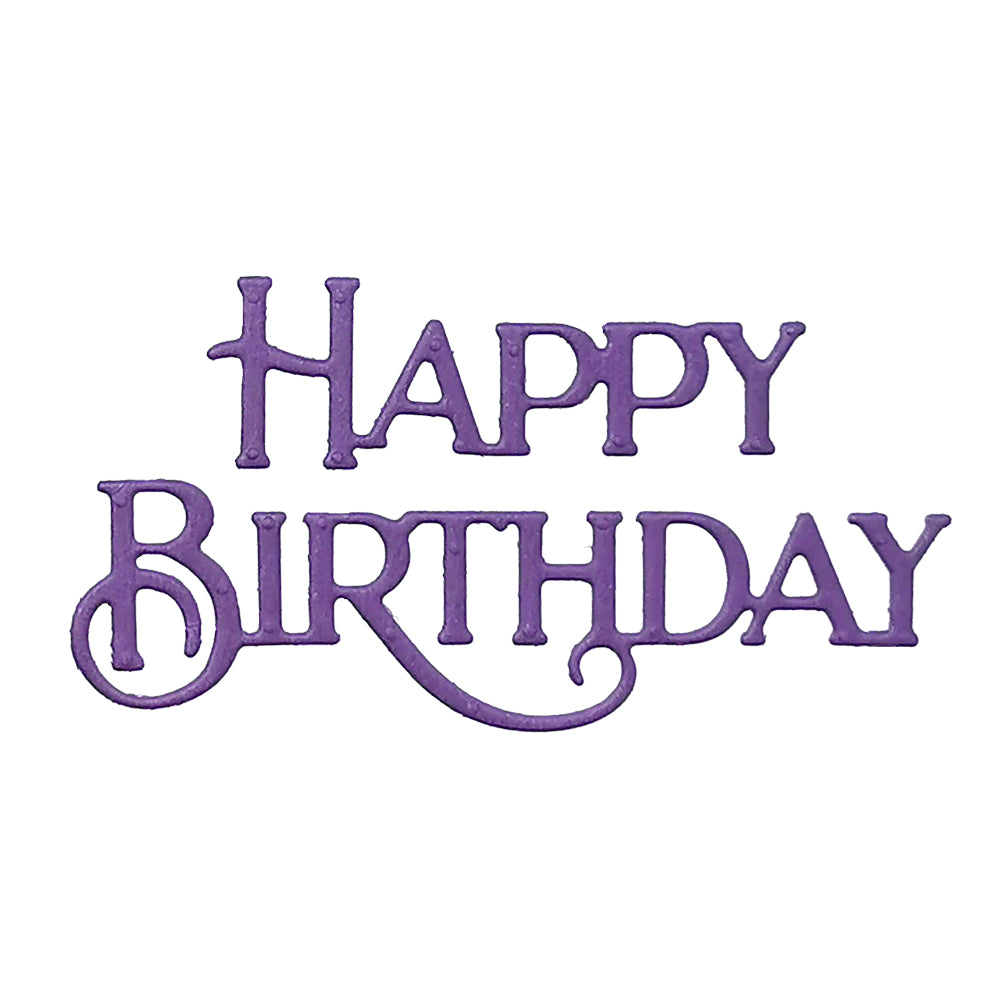 Montie's Craft Supplies Cutting Die Set - Happy Birthday Swirl