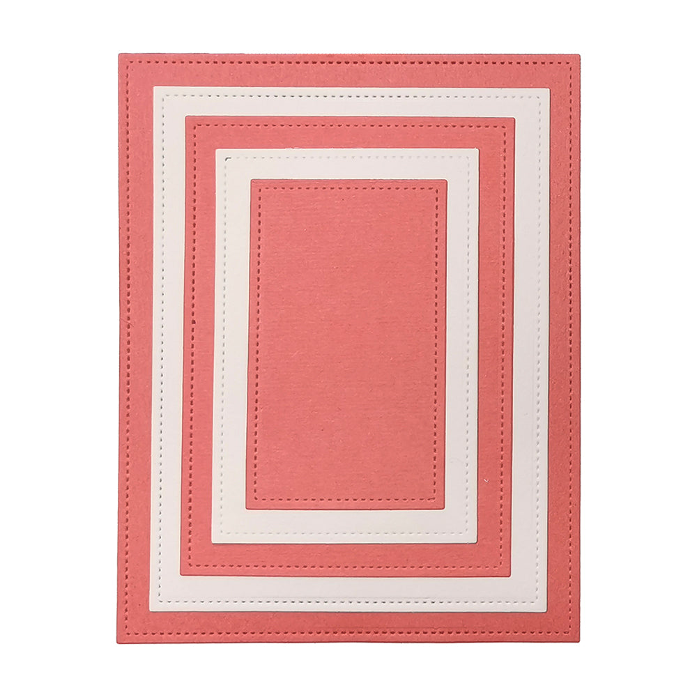 Montie's Craft Supplies Cutting Die Set - Stitched Rectangles