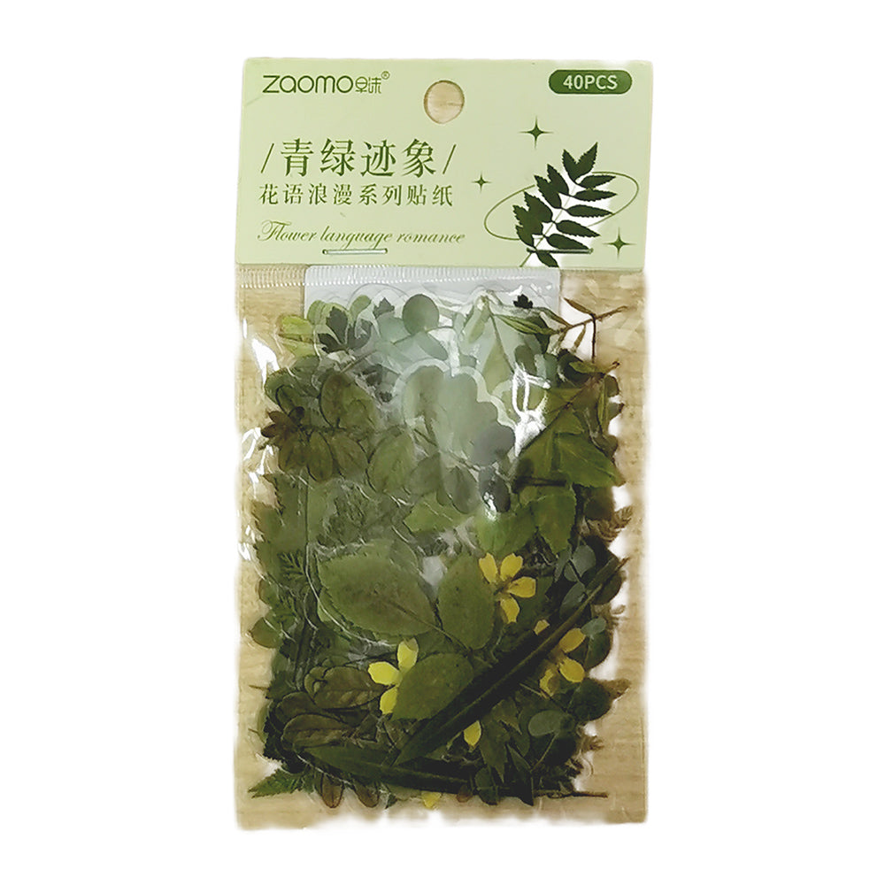 Montie's Craft Supplies Flower Stickers - Green Leaves