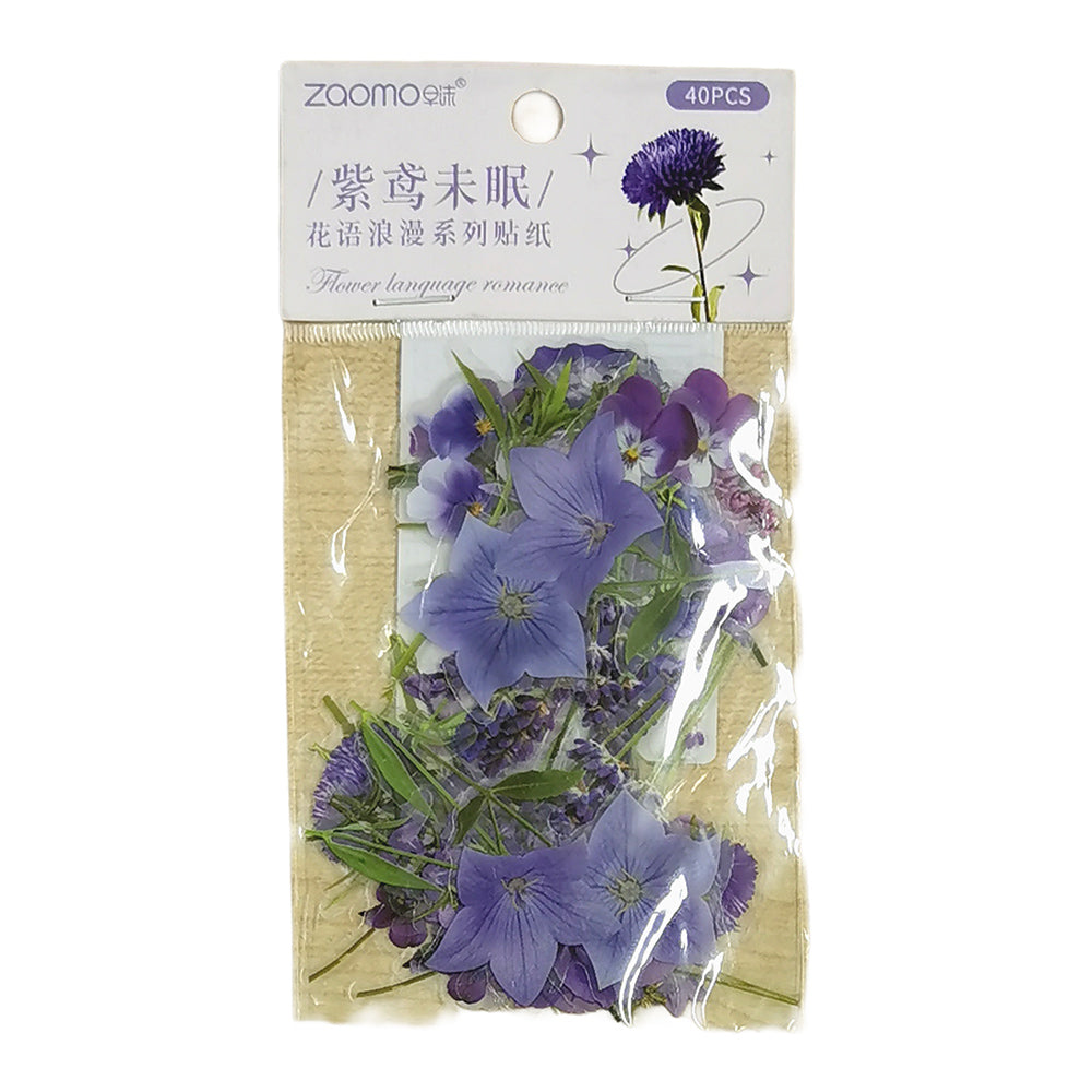 Montie's Craft Supplies Flower Stickers - Purple Flowers