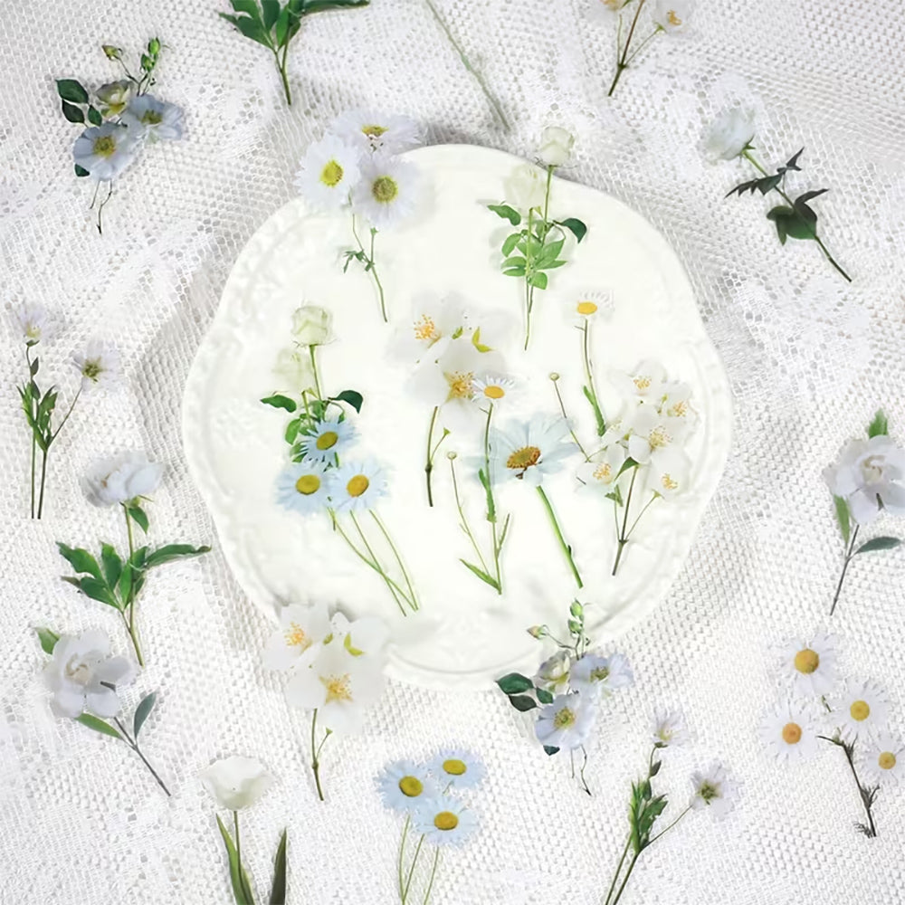 Montie's Craft Supplies Flower Stickers - White Flowers
