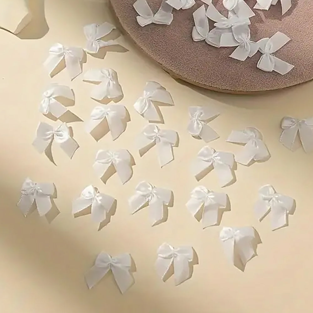 Montie's Craft Supplies Mini Bows - White