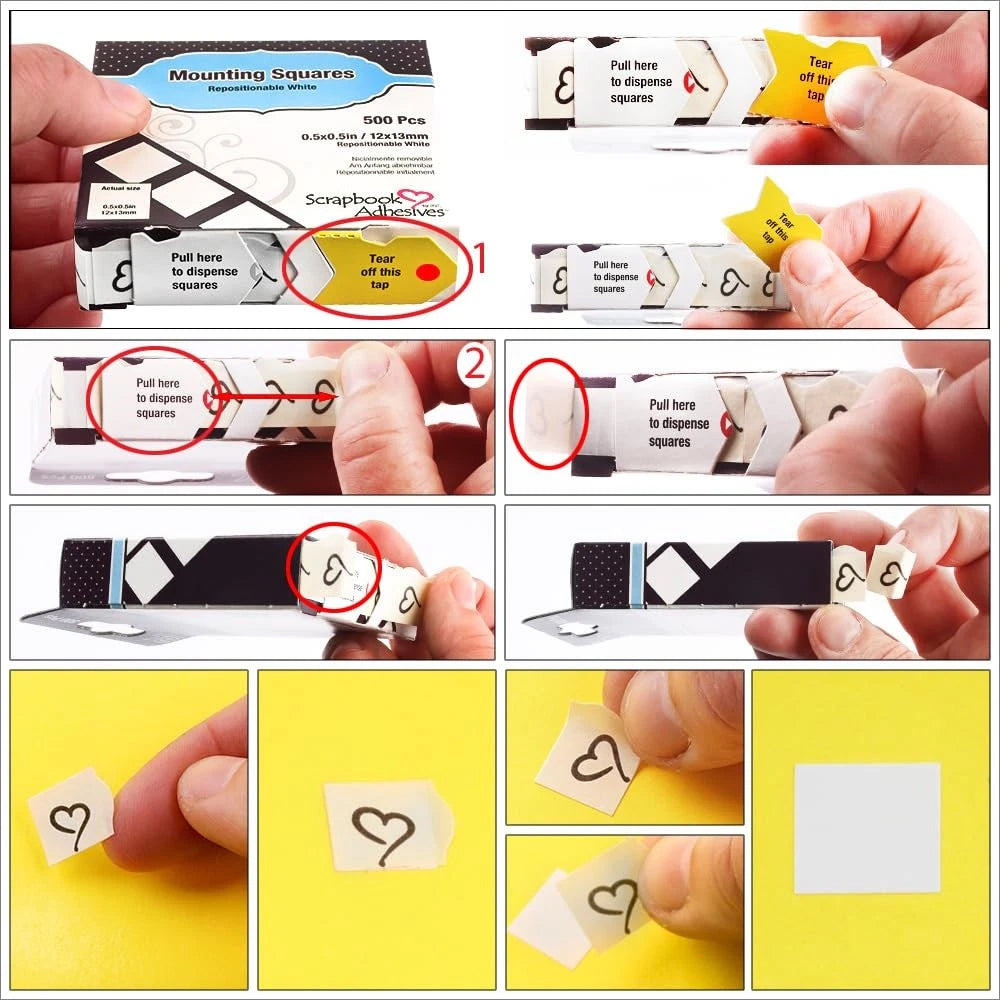3L Adhesive Mounting Squares - 1000 pcs