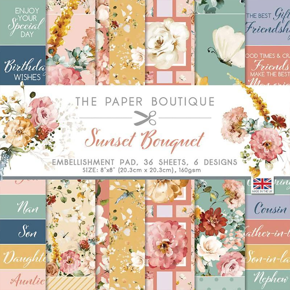 Paper Boutique 8x8 Embellishment Pad - Sunset Bouquet