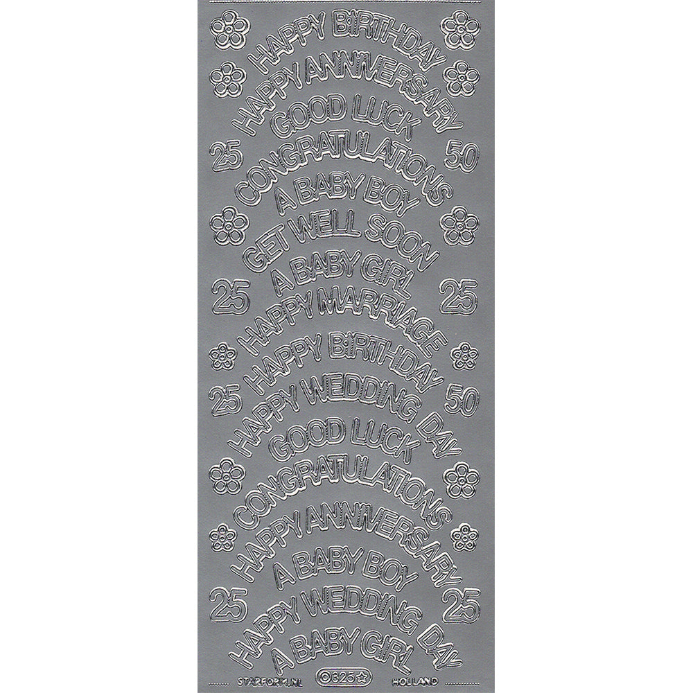 PeelCraft Stickers - Wording -  Curved Greetings PC352
