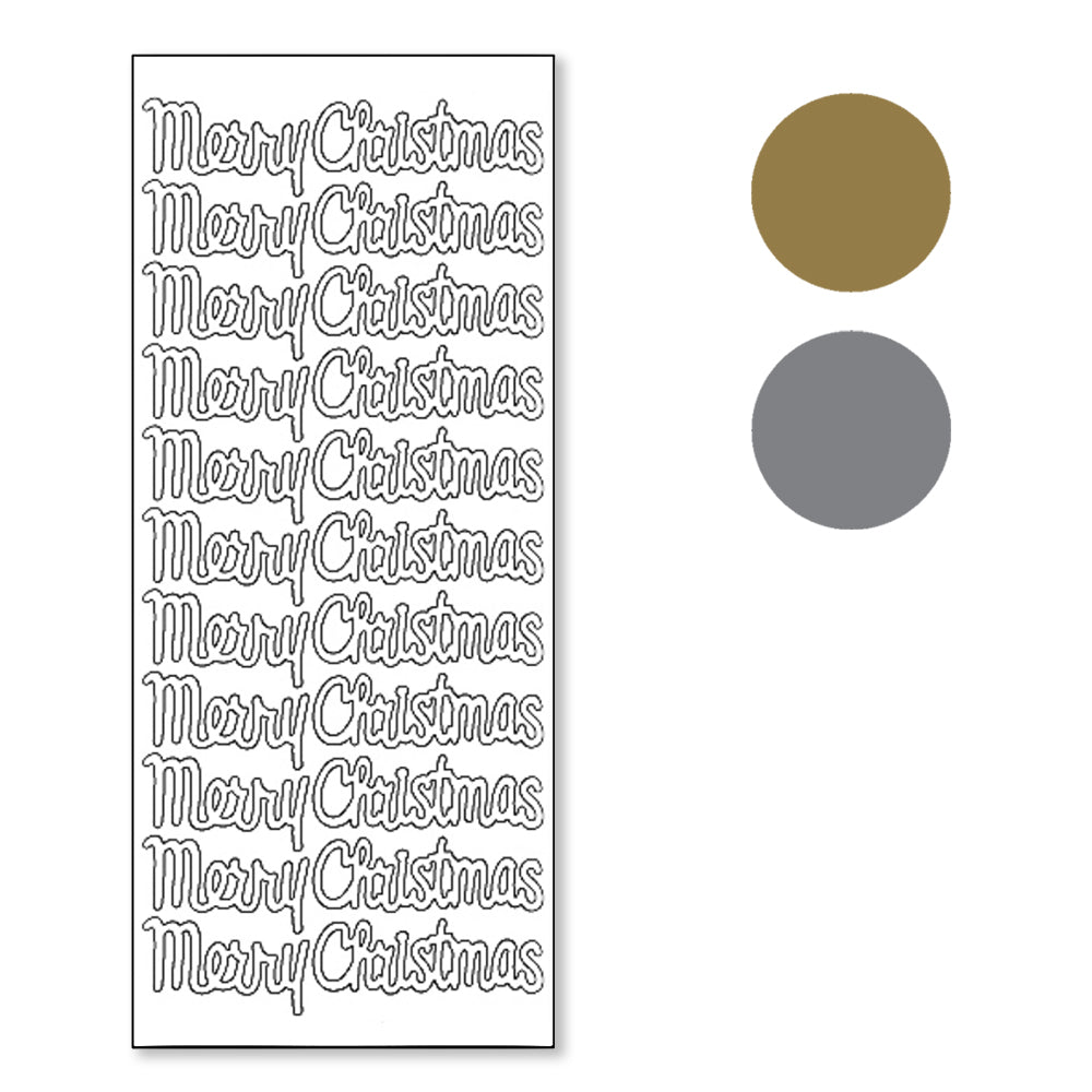 PeelCraft Stickers - Christmas Wording - Merry Christmas Rounded PC372