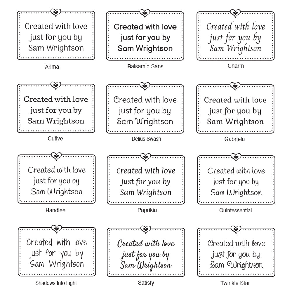 2097 E Sweetheart Frame - Personalised Rubber Stamp