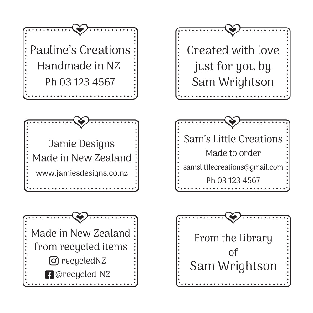 2097 E Sweetheart Frame - Personalised Rubber Stamp
