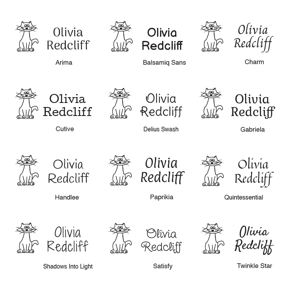 1319 B Fantail - Personalised Name Rubber Stamp