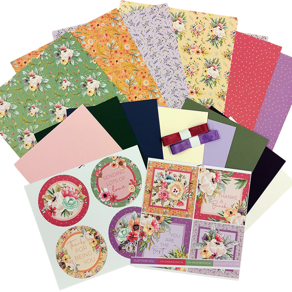 Pretty Paper Card Kit - Flower Bouquet - Makes 12 cards