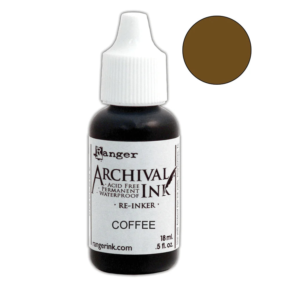 Archival Dye Reinker Bottle - Coffee